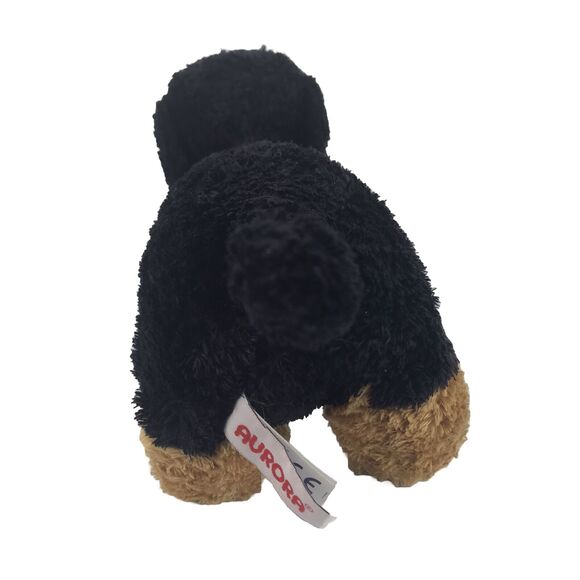Aurora 12" Daschund Plush Black and Brown Tan Dog Stuffed Animal Toy - Picture 4 of 10